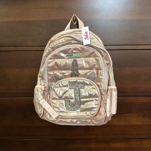 Brand New! Rose Gold Initial “J” Unicorn Backpack